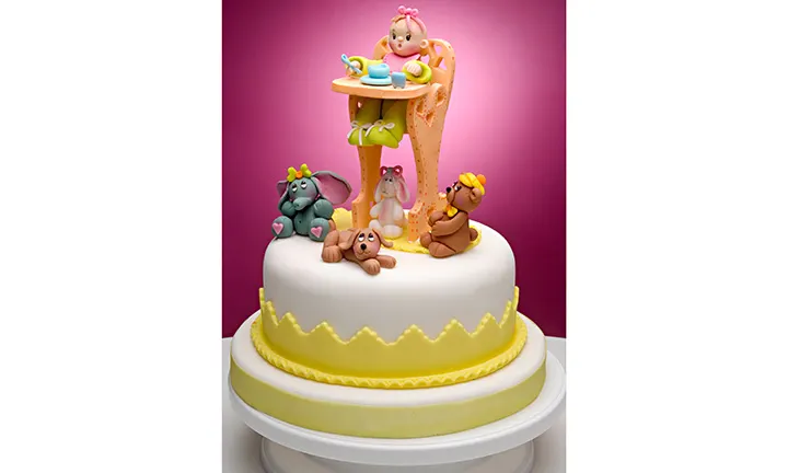 high-chair baby shower cake