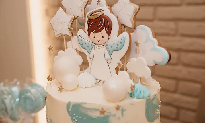 little angel baby shower cake