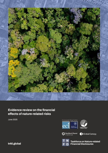 Evidence review on the financial effects of nature-related risks cover