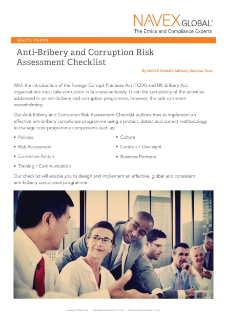 Anti-Bribery and Corruption Risk Assessment Checklist cover