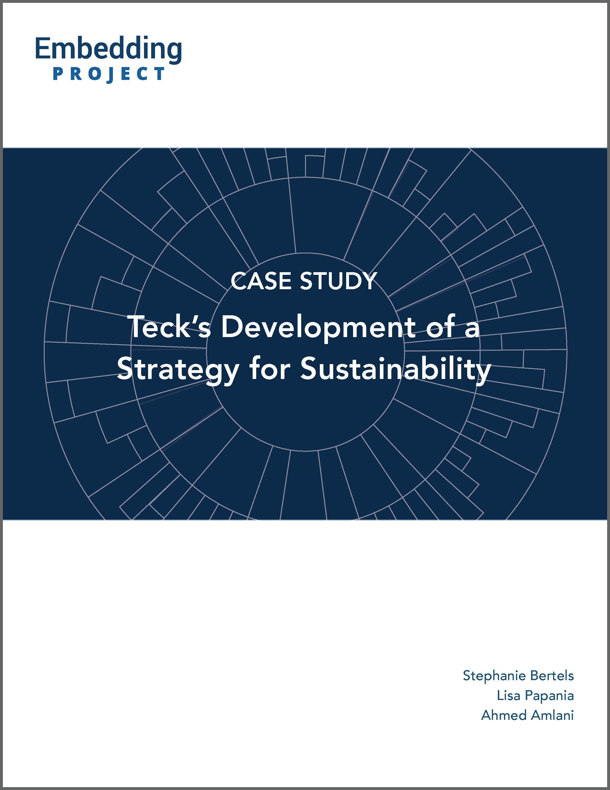 Teck's Development of a Strategy for Sustainability cover