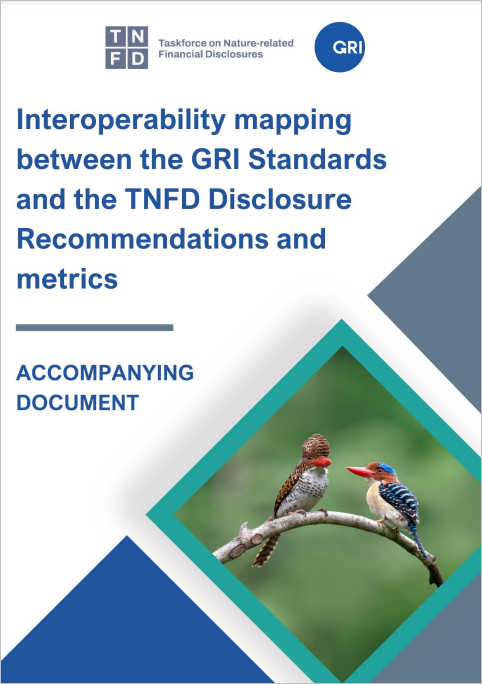 Interoperability mapping between the GRI standards and the TNFD Disclosure Recommendations and metrics cover