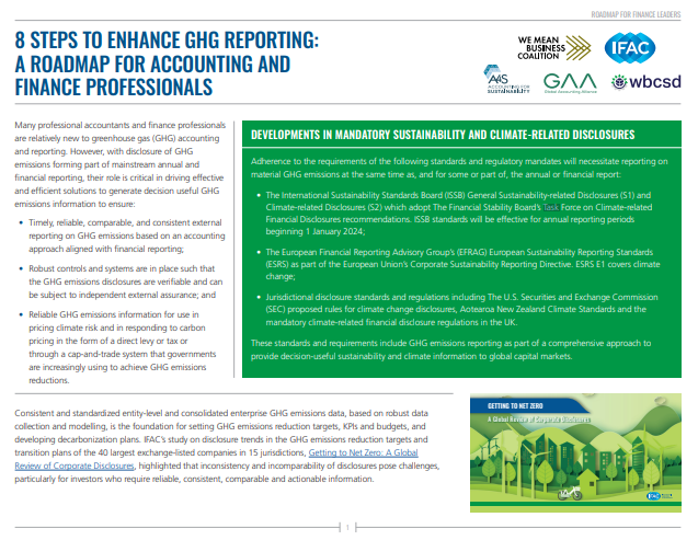 8 Steps to Enhance GHG Reporting: A Roadmap for Finance and Accounting Professionals cover
