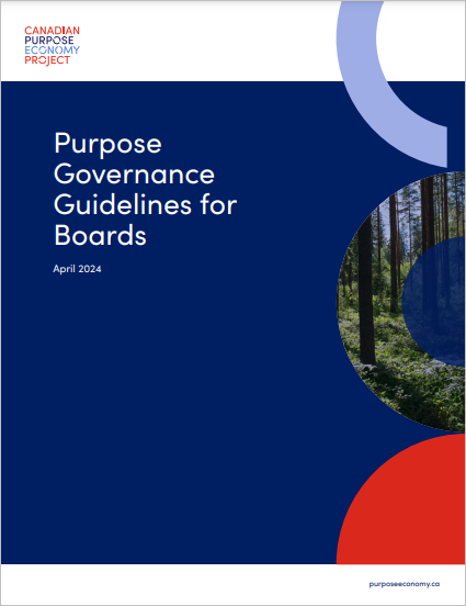 Purpose Governance Guidelines for Boards cover