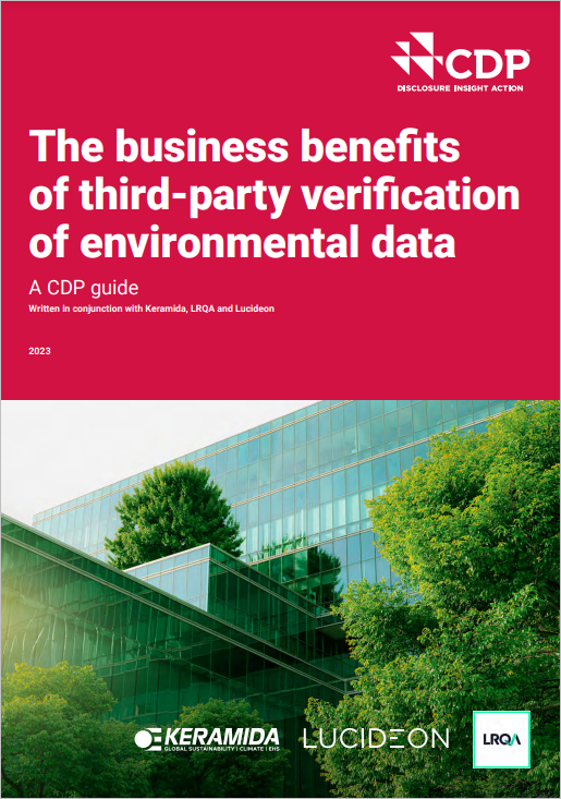 The business benefits of third-party verification of environmental data: A CDP guide cover