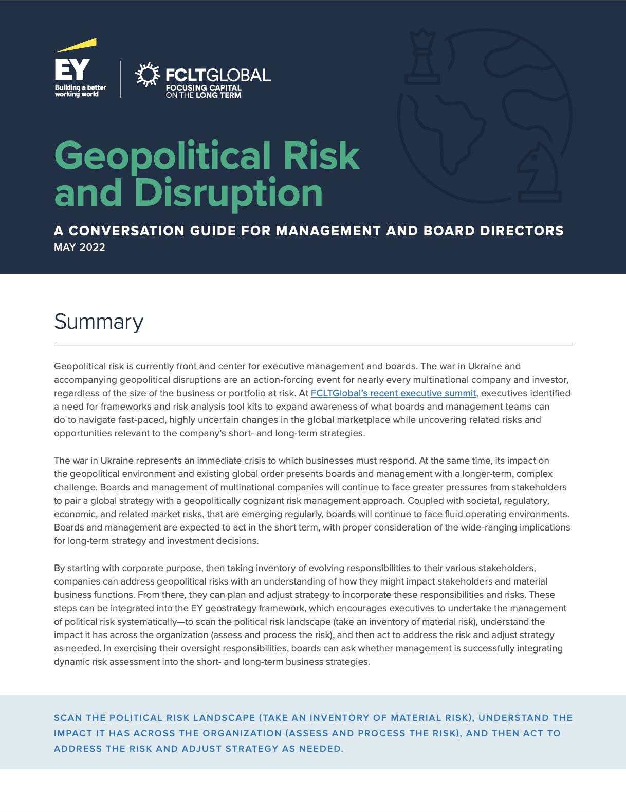 Geopolitical Risk and Disruption: A Conversation Guide for Management and Board Directors cover
