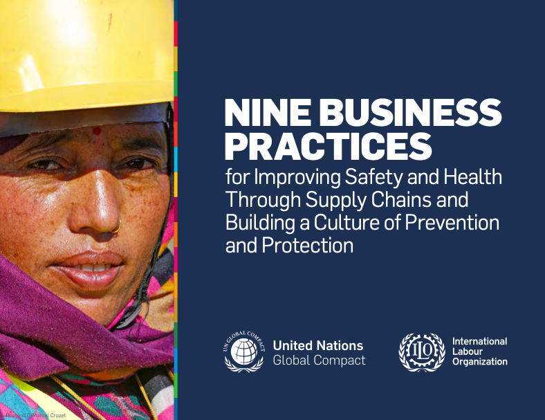 Nine Business Practices for Improving Safety and Health Through Supply Chains and Building a Culture of Prevention and Protection cover