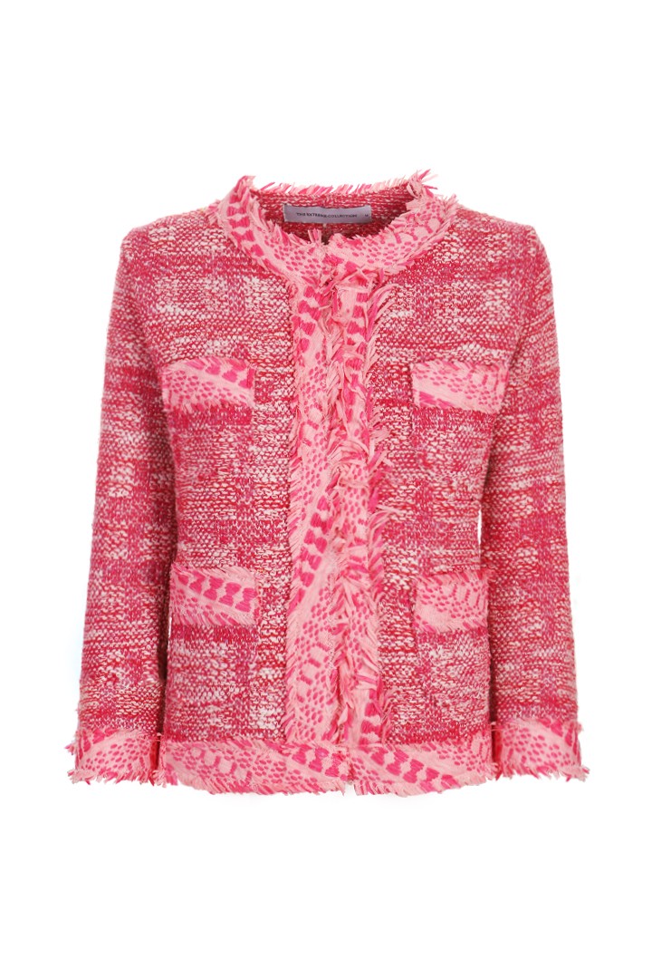 Chaqueta tweed rosa Outlet