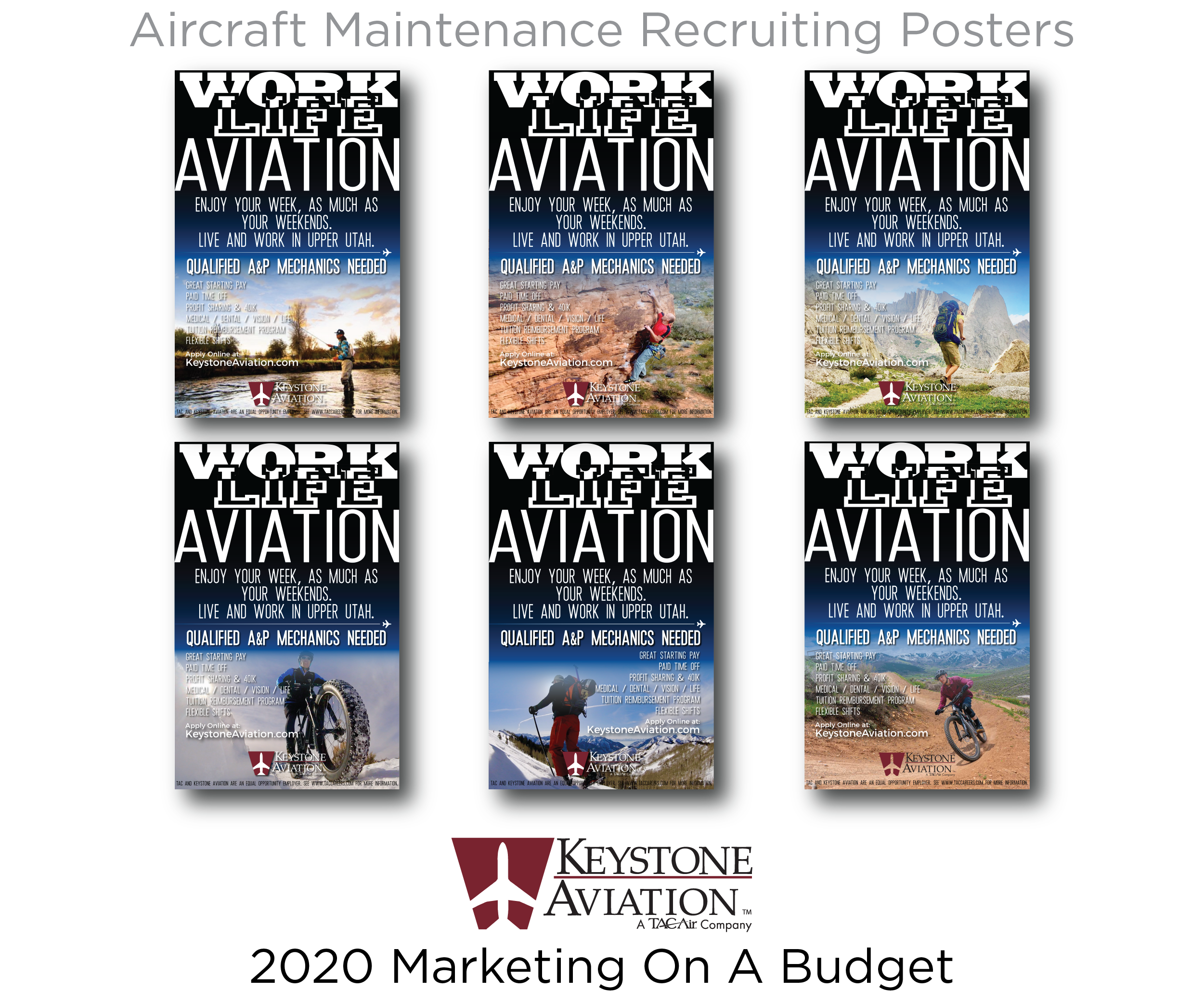 TAC - 2020 AMA Awards Ceremony slides 2020 Marketing On A Budget = Keystone Aviation Recruiting Posters