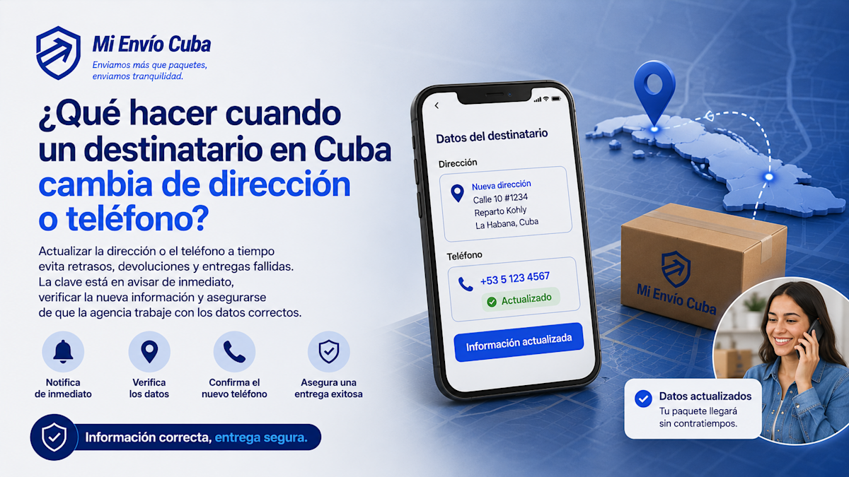 ¿Qué hacer cuando un destinatario en Cuba cambia de dirección o teléfono?  