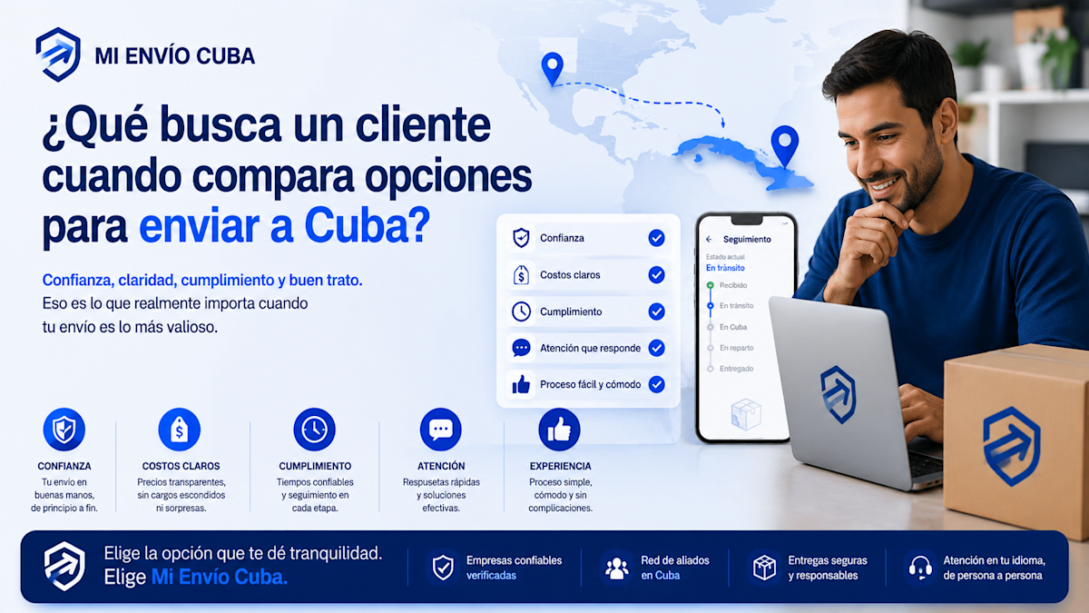 ¿Qué busca un cliente cuando compara opciones para enviar a Cuba?