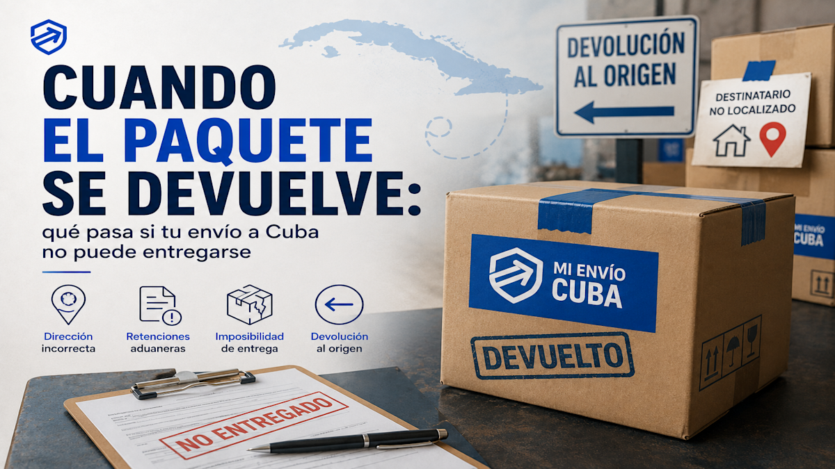 Cuando el paquete se devuelve: ¿qué pasa si tu envío a Cuba no puede entregarse?