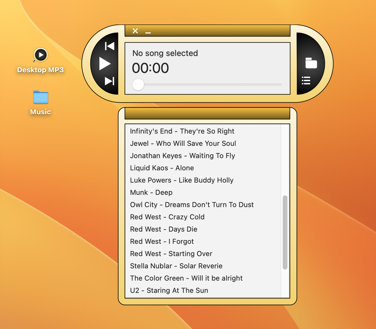 Native app running on the desktop