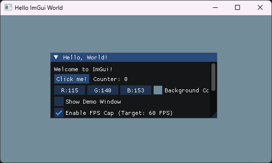 C++ Dear ImGui App Running on Windows
