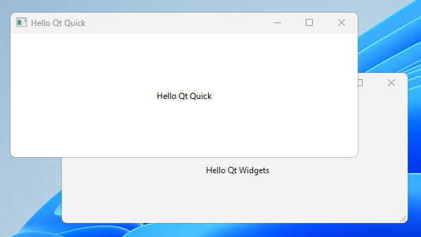 QT Widgets and QT Quick QML apps side-by-side