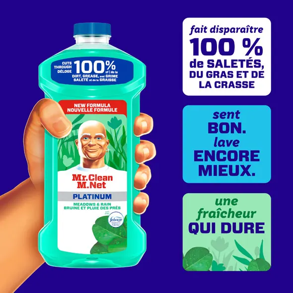 Fait disparaitre 100% de saleté, du gras et de la crasse. Sent bon. Lave encore mieux. Une fraicheur qui dure.