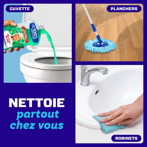 Nettoie partout chez vous: robinets, planchers, cuvette