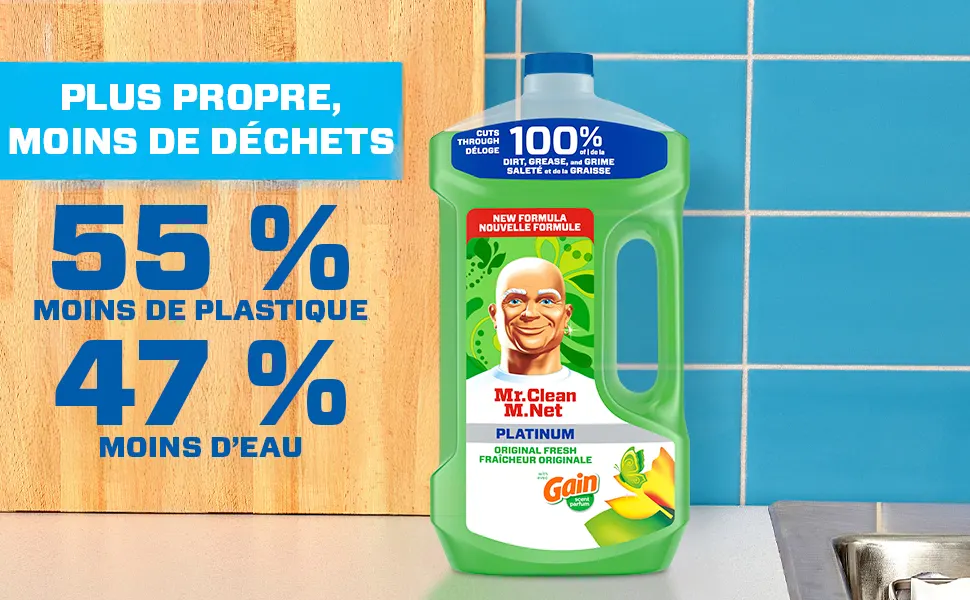 Nettoyant multi-surfaces avec Gain, parfum Fraîcheur originale – Déloge 100 % de la saleté et de la graisse