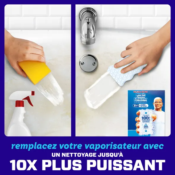 Duel entre une éponge ordinaire et l’Effaceur magique Mr. Clean – comparaison des produits et de leurs bénéfices pour un nettoyage efficace 