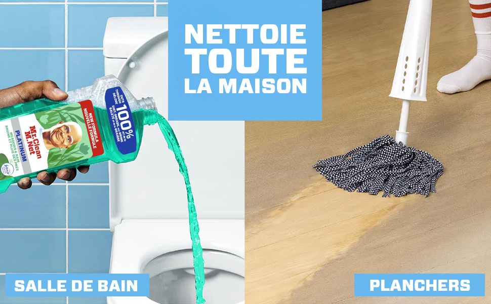 Nettoyant multi-surfaces avec Febreze Bruine et pluie des prés – Déloge la saleté, Nettoie les poubelles et les toilettes