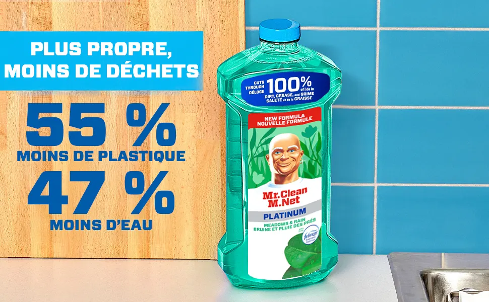 Nettoyant multi-surfaces avec Febreze Bruine et pluie des prés – Déloge 100 % de la saleté et de la graisse