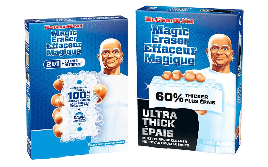 Trois Effaceurs magiques M. Net côte à côte
