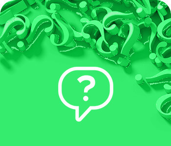 ponto de interrogação em fundo verde