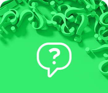 ícono de signo de interrogación en fondo verde