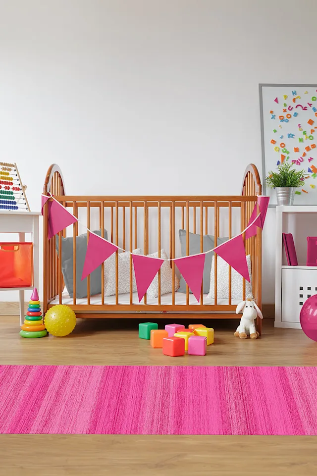 Solid Tonal Fuchsia Pink Rug Ruggable