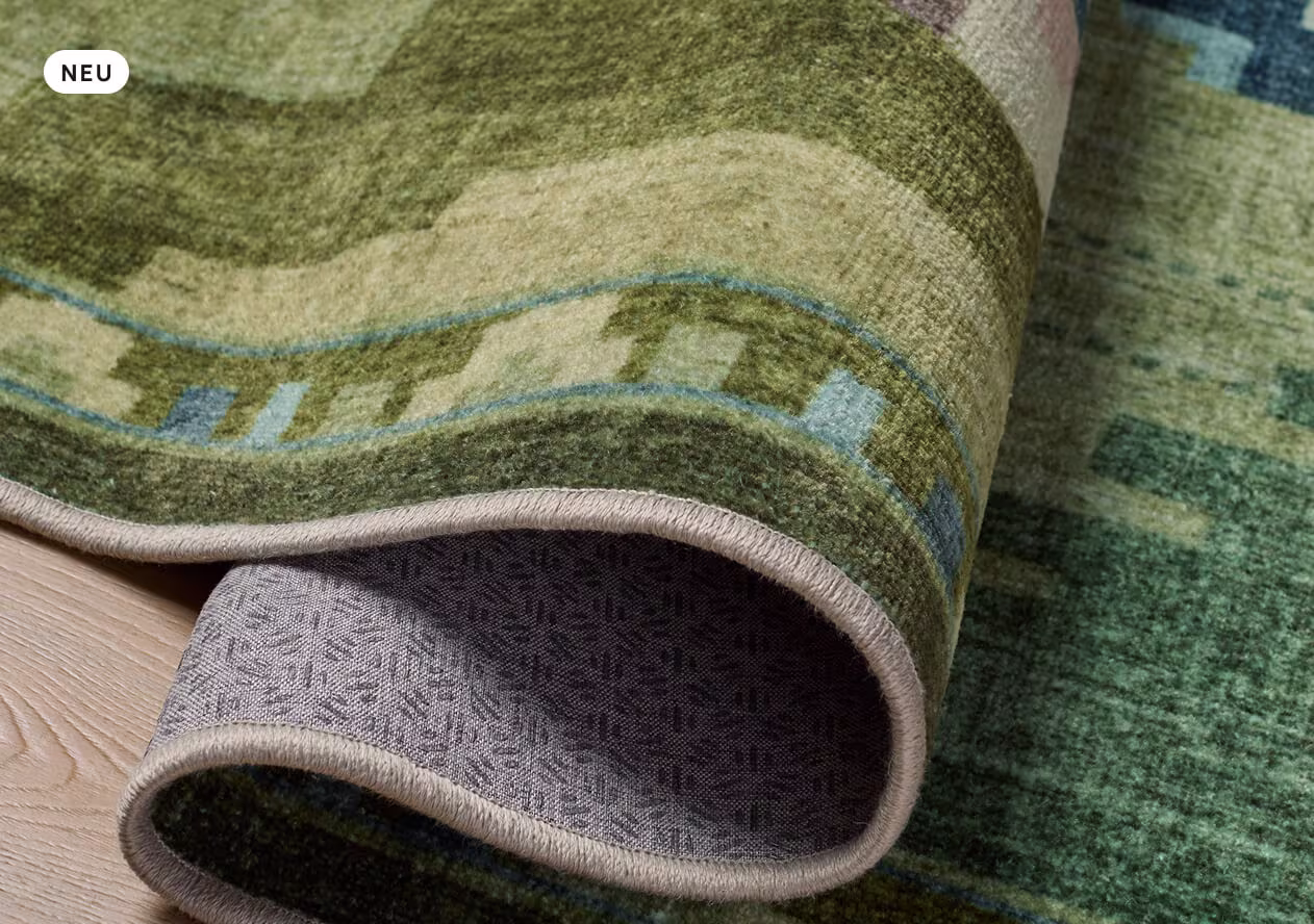 Ruggable Annika Green All-in-One Rug Peel Up