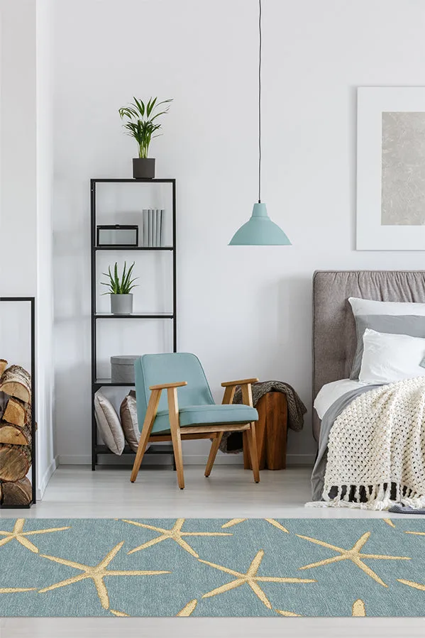 Starfish Pale Blue Rug Ruggable