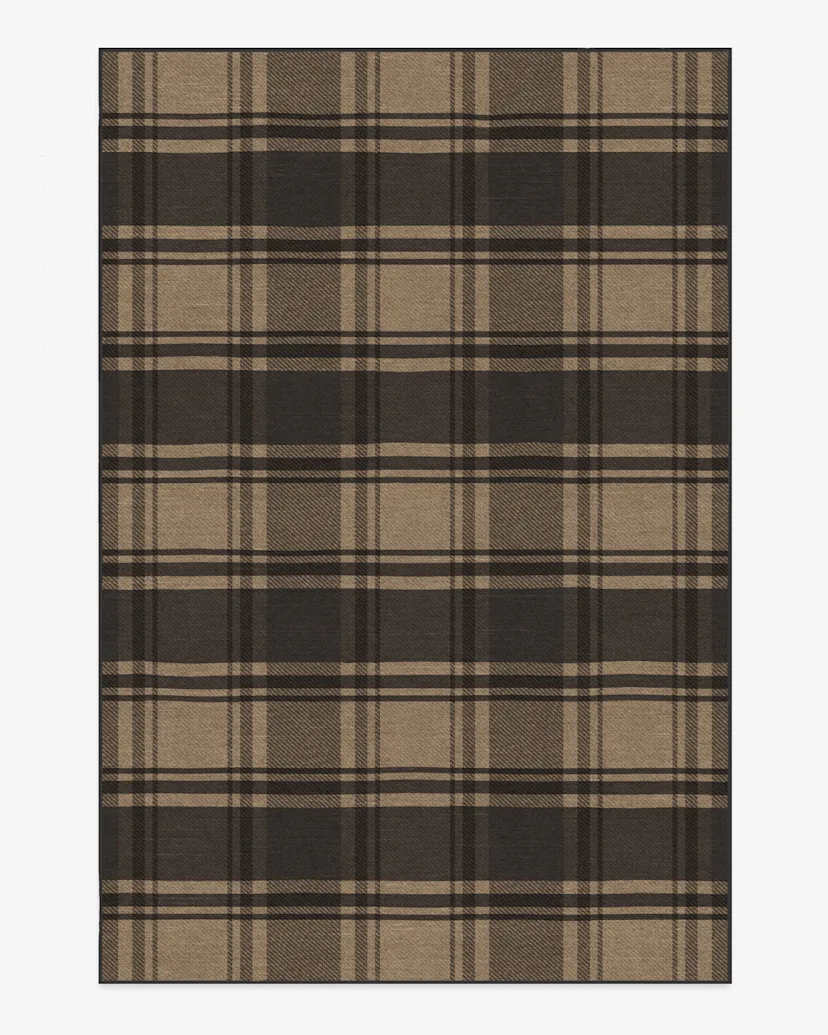 Easton Plaid Charcoal & Natural Rug Ruggable