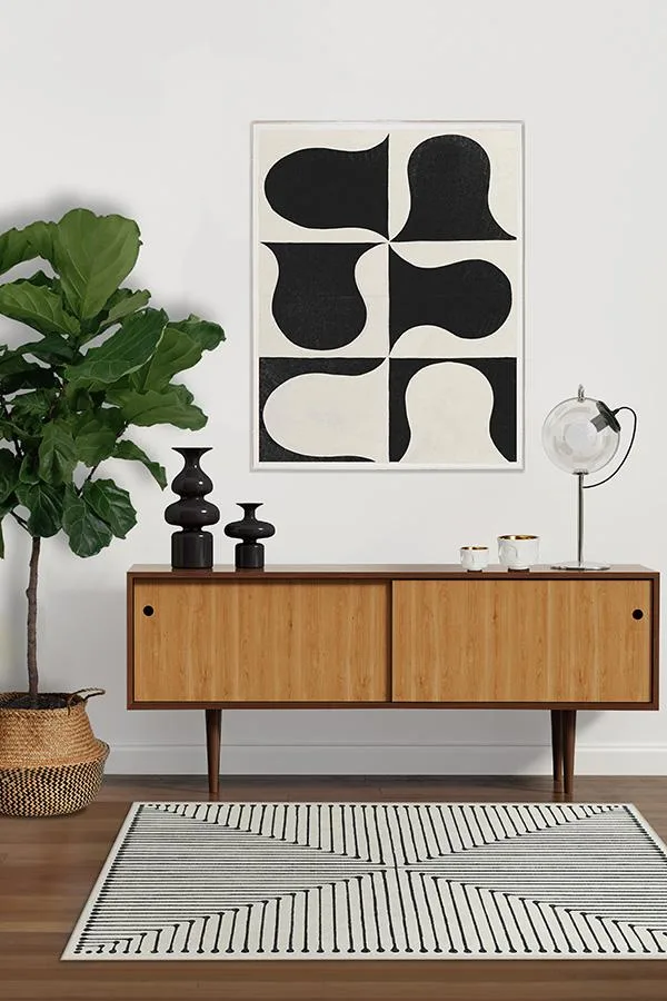 Jonathan Adler Inkdrop Black & Ivory Rug | Ruggable