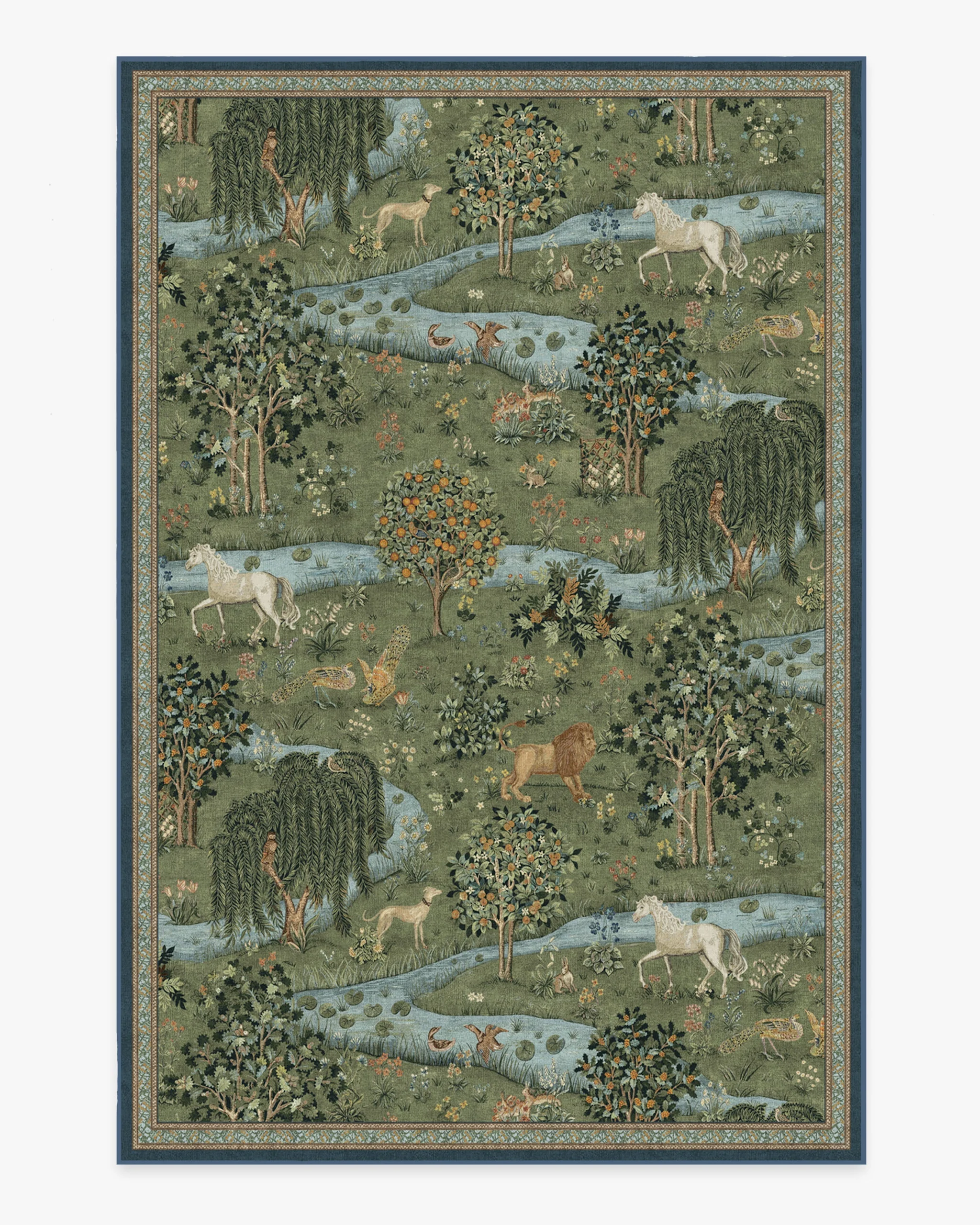 Morris & Co. Owl & Willow Green Rug Ruggable