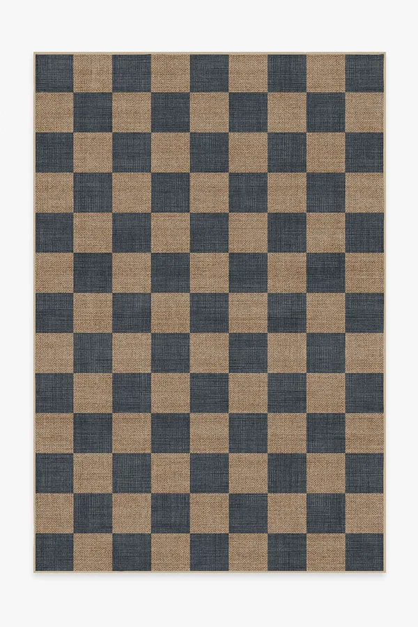 Checkerboard Soft Navy ReJute Rug Ruggable