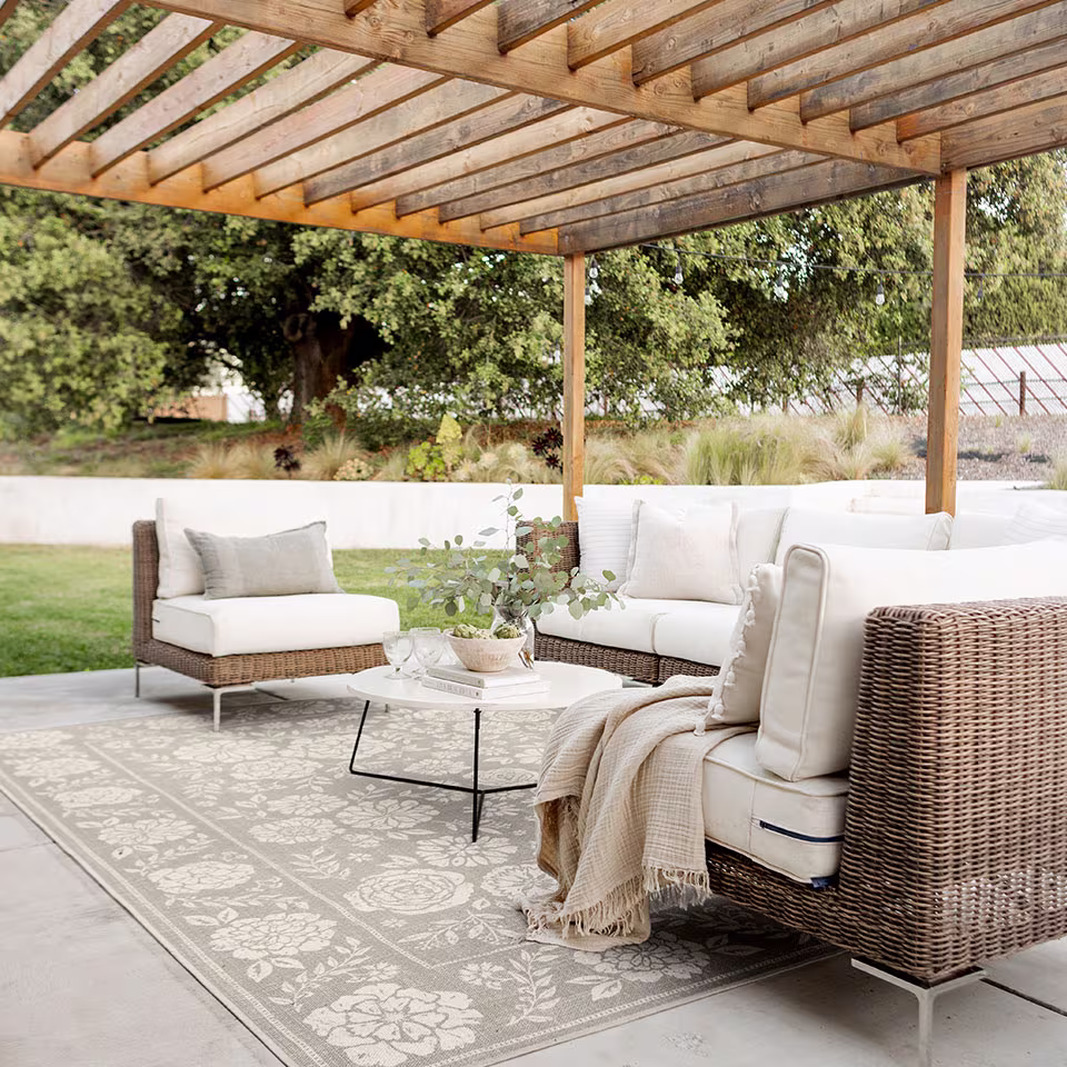 Outdoor Carmela Suzani Natural Rug ruggable