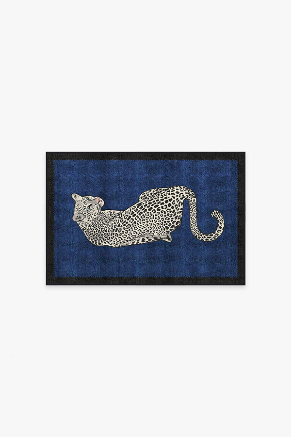 Jonathan Adler Snow Leopard Sapphire Rug | Ruggable