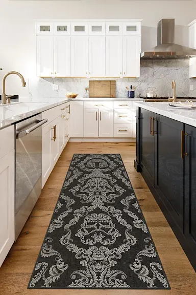Dark Side Damask Charcoal Rug | Ruggable
