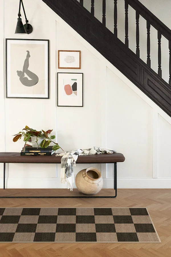 Checkerboard Soft Black ReJute Rug Ruggable