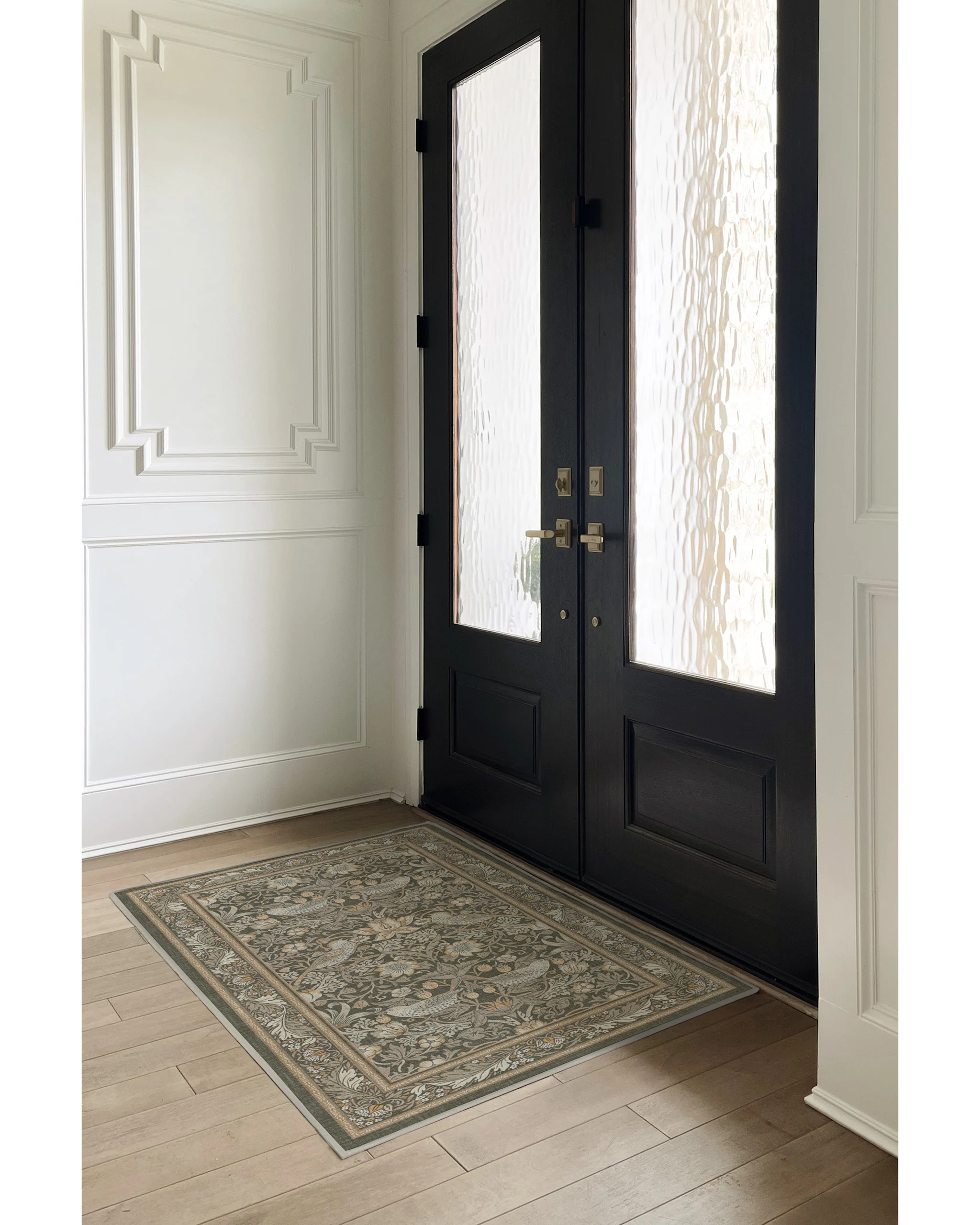 Morris & Co. Strawberry Thief Stone Gold Rug Ruggable