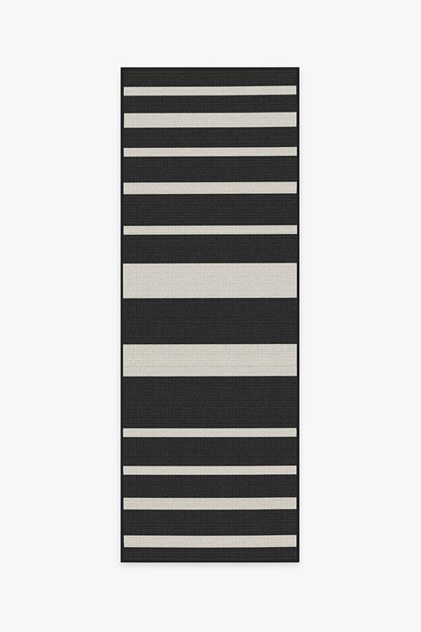 Outdoor Sailmaker Stripe Black Rug