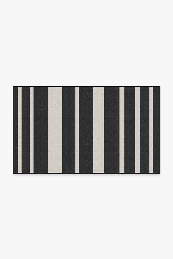 Outdoor Sailmaker Stripe Black Rug