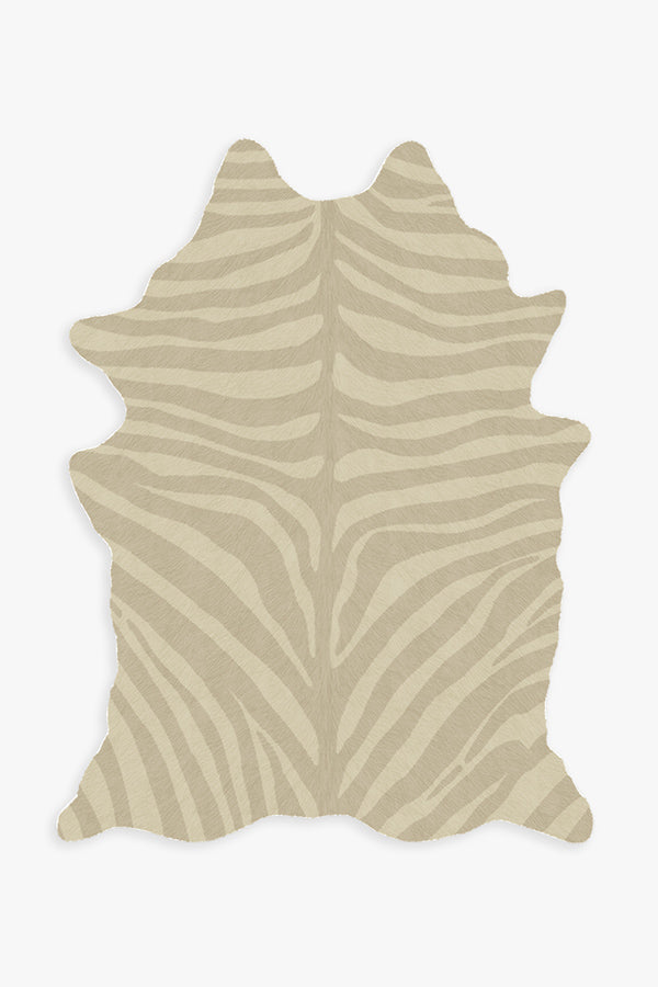 Sand Zebra Faux Hide Rug Ruggable