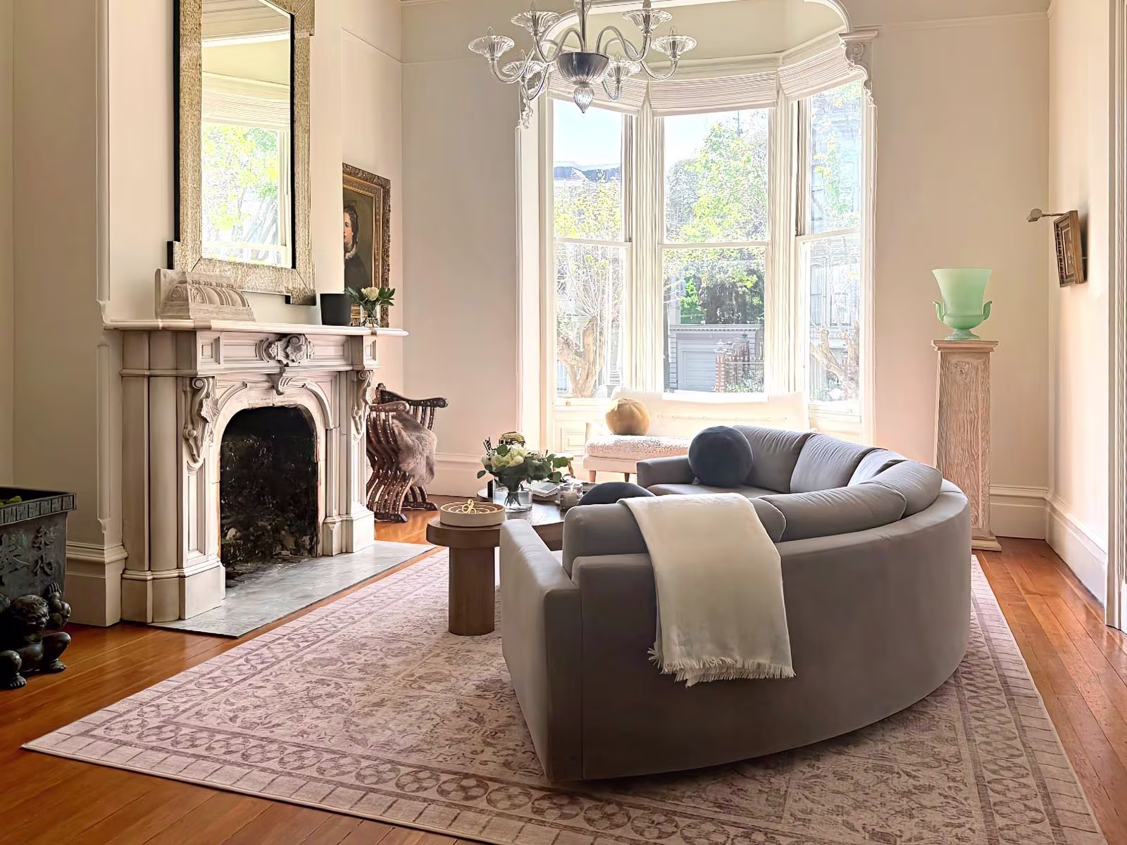 washable Ruggable x The Hiltons rug in quiet luxury living room