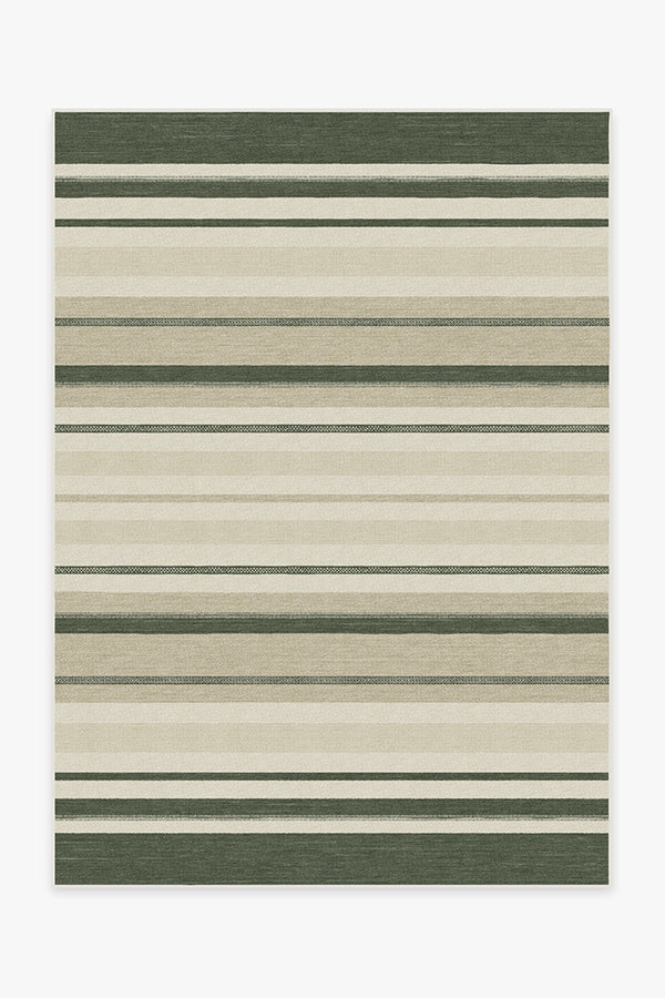 Kesiya Stripe Sage Green Rug Ruggable