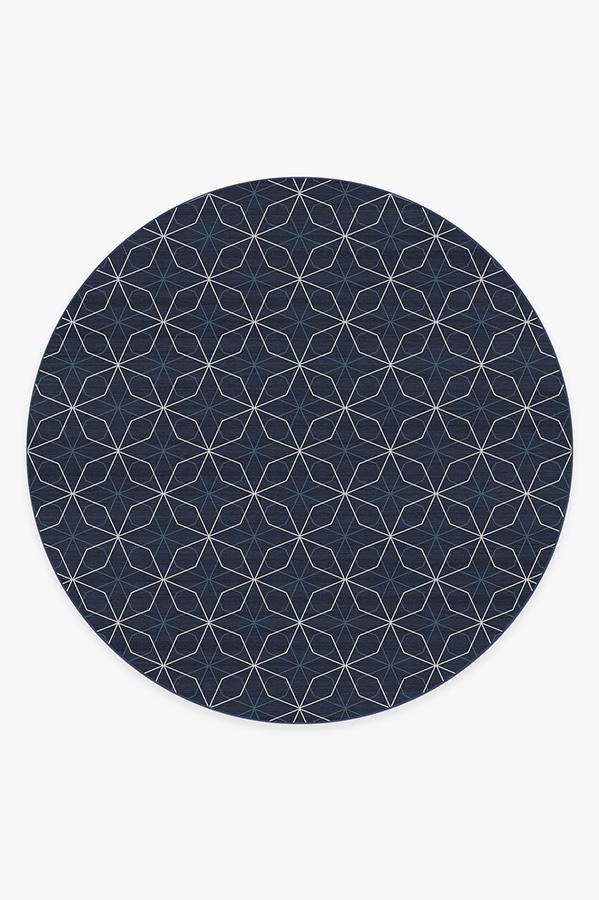 Ruggable Geometric Washable Rug Runner Geometrix Navy approx 83” X