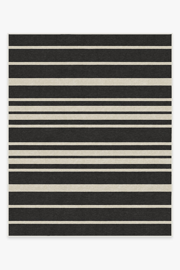 INK+IVY Arbor Stripe Tassel Cotton Tufted Rug - Black/Neutral