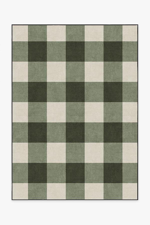 Buffalo Plaid Green & White Tufted Rug Ruggable