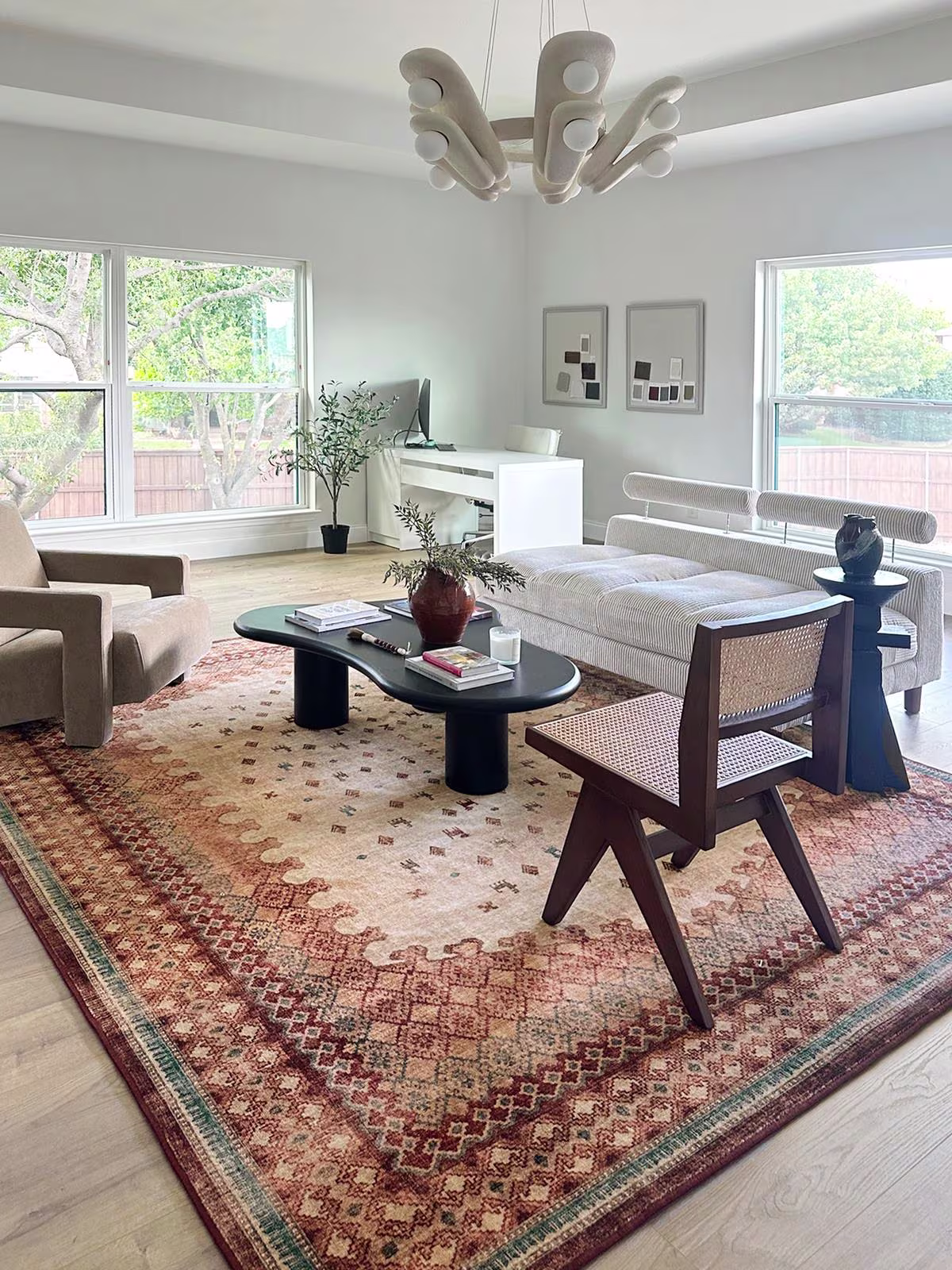 Ruggable x Martyn Lawrence Bullard Mitra Multicolor Rug in minimalist global living room