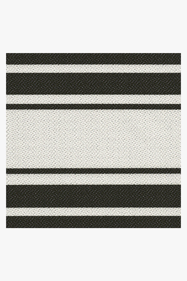Outdoor Sailmaker Stripe Black Rug